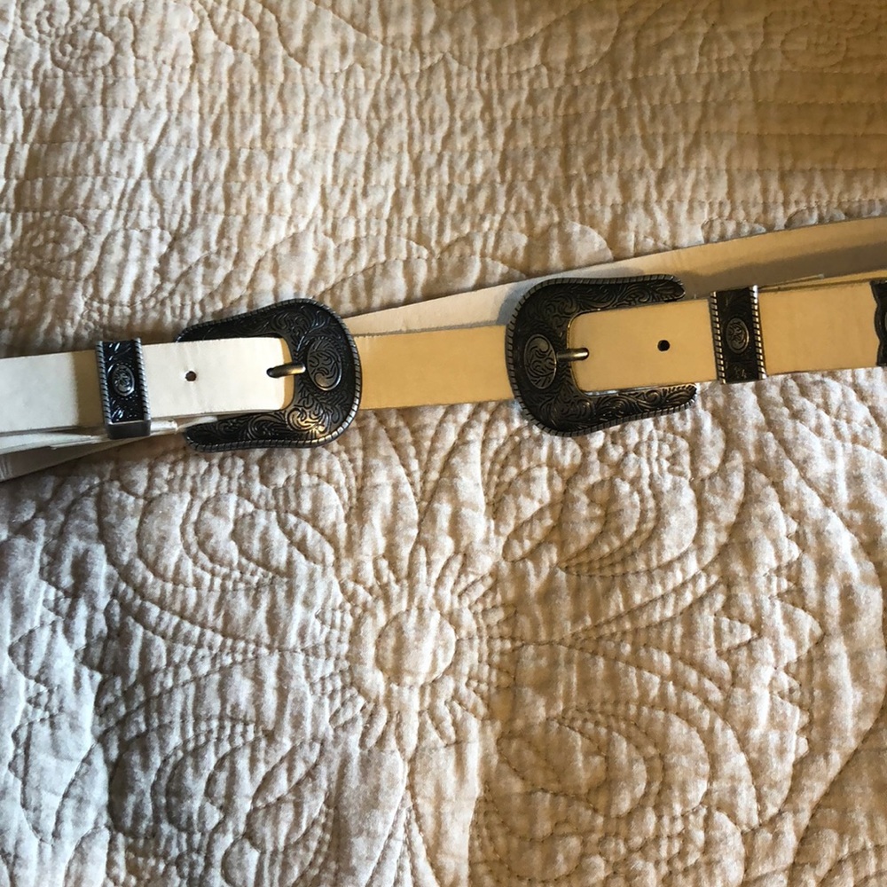 Cream double belt